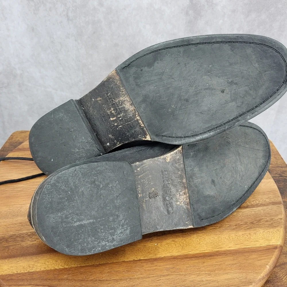 Brusque‎ Oxford Shoes Mens 13 EU 46 Gray Suede Leather Wingtip Dress Shoes